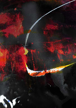 Abstract Red and Black Painting