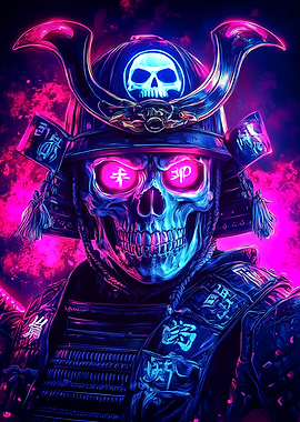 Cyberpunk Samurai Skull
