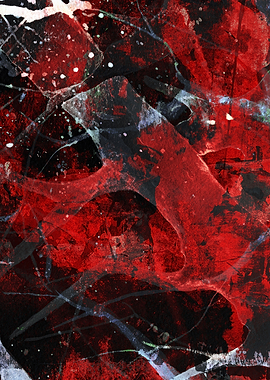 Abstract Red and Black Painting