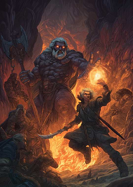 Fantasy Battle Fiery Cave