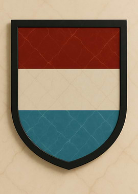 Luxembourg flag shield framed art - Marble look