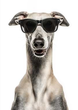 Cool Sloughi dog with Sunglasses