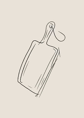 Cutting Board Line Art