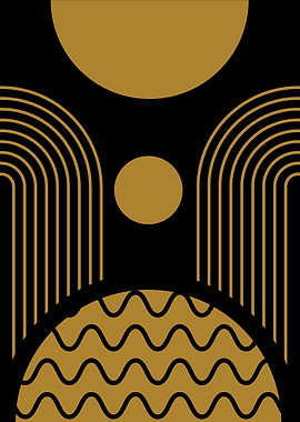 Abstract Geometric Art in Gold and Black