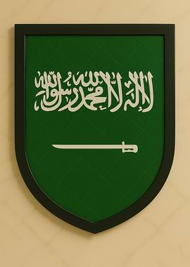 Saudi Arabia Flag Shield - Marble look