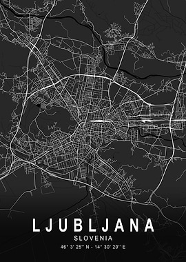 Ljubljana Dark Map