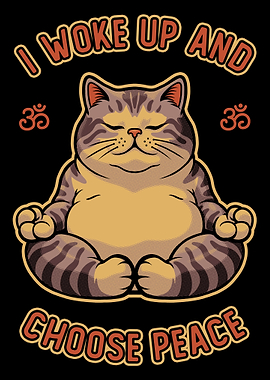 Meditating Cat Choosing Peace