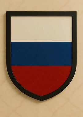 Russian Flag Shield - Marble look