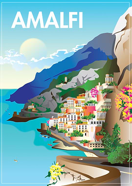 Amalfi Coast Travel Poster