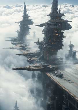 Futuristic City in the Clouds