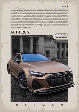 Audi RS 7 Car vintage Poster