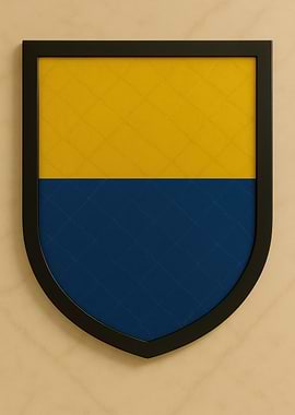 Ukrainian Flag Shield Framed Art - Marble look