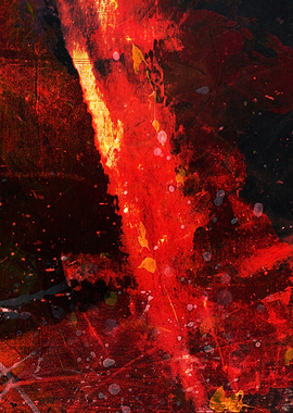 Abstract Red and Black Painting