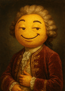 Smirking Emoji Portrait in Baroque Style