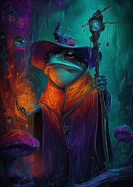 Frog Wizard Enchanted Forest