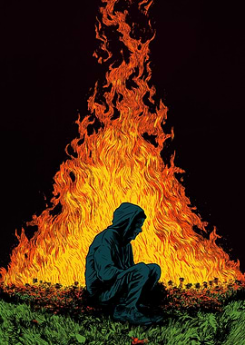 Hooded Figure Large Fire