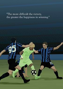 Soccer Players in Action with Quote