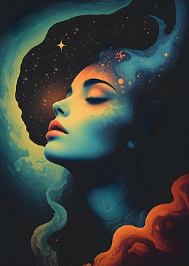 Nebulous and celestial face