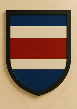 Costa Rica Flag Shield - Marble look