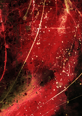 Abstract Red and Black Splatter Art