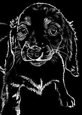 'Small Hound Pup' Jamie's Hand-Drawn Dog Collection