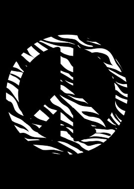 peace sign graphic zebra animal white shaped fur skin print black pattern cute symbol cool design