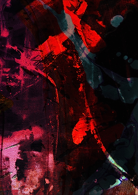 Abstract Red and Black Painting