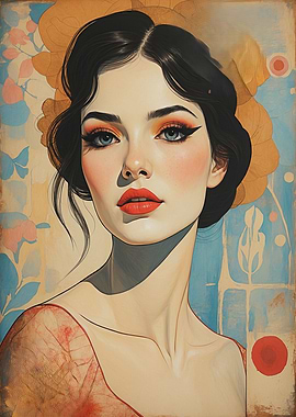 Retro Art Nouveau Style Model