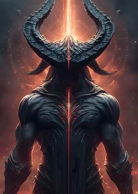 Horned Demon with Glowing Energy