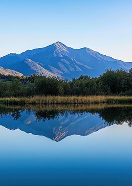 Mountain Reflection in Calm Lake