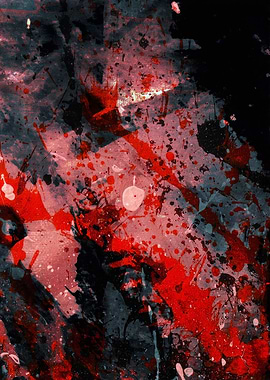 Abstract Red and Black Splatter Art
