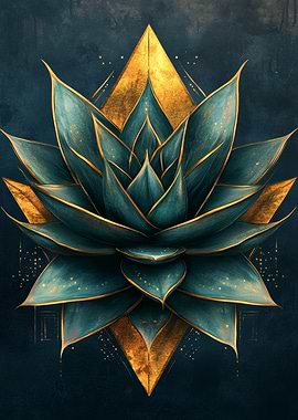 Geometric Art Deco Aloe Design | Botanical Wall Art