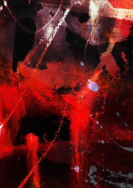 Abstract Red and Black Painting