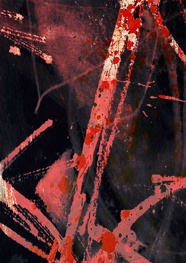 Abstract Red and Black Painting