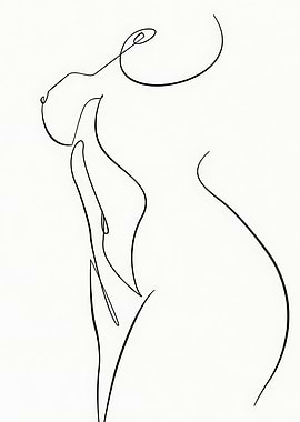 Minimalist Woman body Line Art