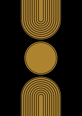 Minimalist Geometric Art on Black