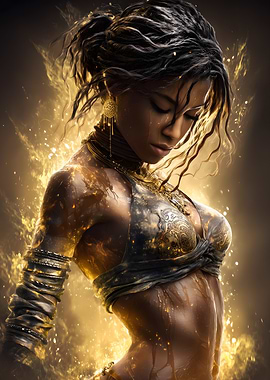 Golden Woman Portrait