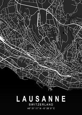Lausanne Dark Map