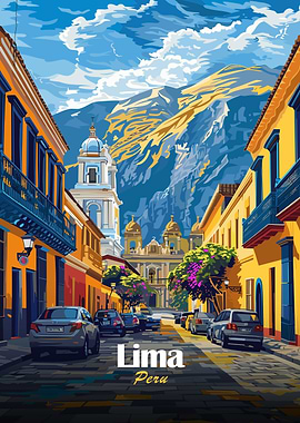 Lima, Peru Cityscape Illustration