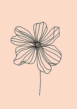 Minimalist Flower Line Art