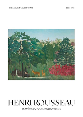 Henri Rousseau Jungle Scene Painting