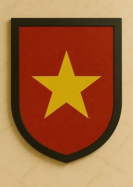 Vietnam Flag Shield - Marble look