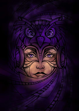 Owl Masked Woman Digital Art