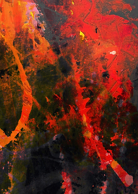 Abstract Painting: Red and Black