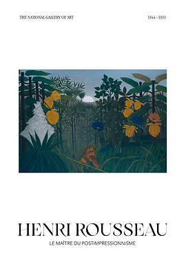 Henri Rousseau Jungle with Lion Painting