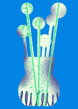 Abstract Floral Arrangement in Vase