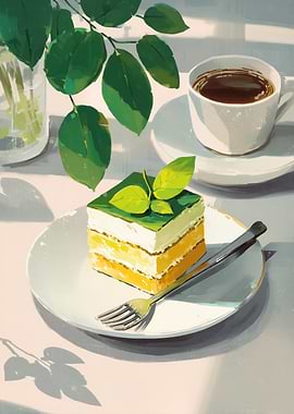 Cake and Coffee Still Life