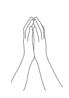 Praying Hands Minimalist Line Art