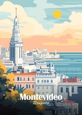 Montevideo Uruguay Travel Poster