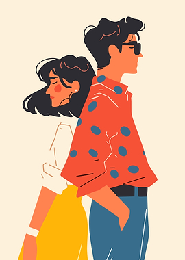 Couple Fashion Illustration Minimalist Art Illustration Boho
